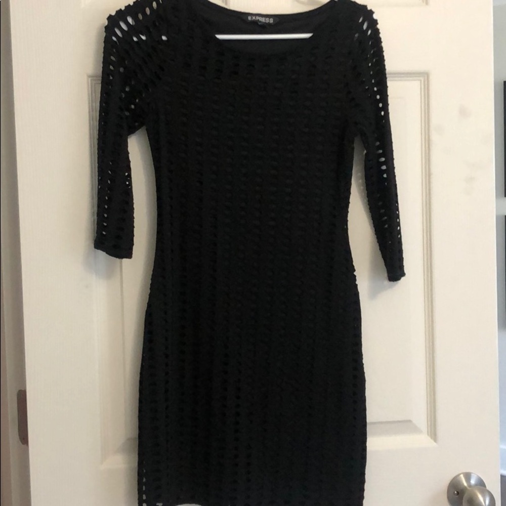 EXPRESS black fitted dress XS